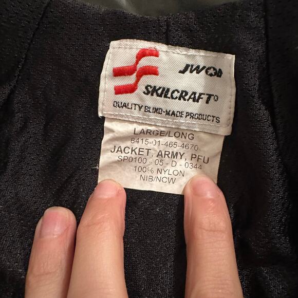 Vintage 1990 Skilcraft Gray/Black ARMY Reflective Lined, Windbreaker Jacket- L - Picture 4 of 10